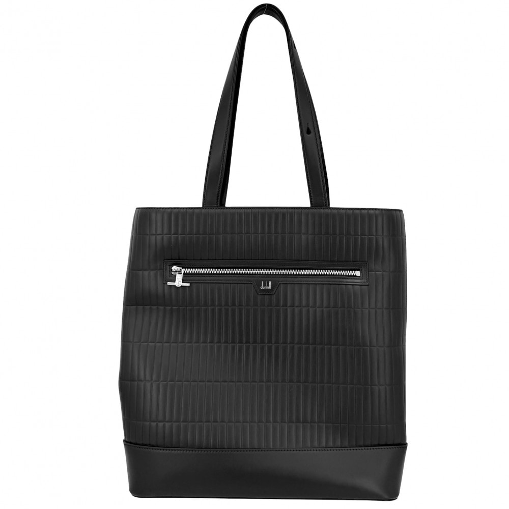 Dunhill ダンヒル トートバッグ ローラガス ハンドバッグ ビジネスバッグ 肩掛け レザー ブラック 黒 シルバー金具 メンズ【中古品】