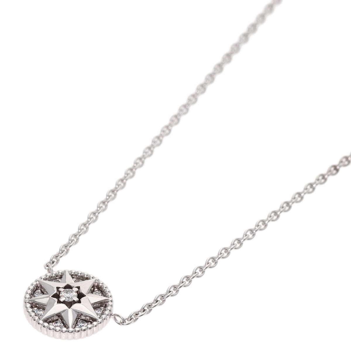 Dior ディオール ローズ デヴァン ダイヤモンド スモール ネックレス K18WG レディース [中古]