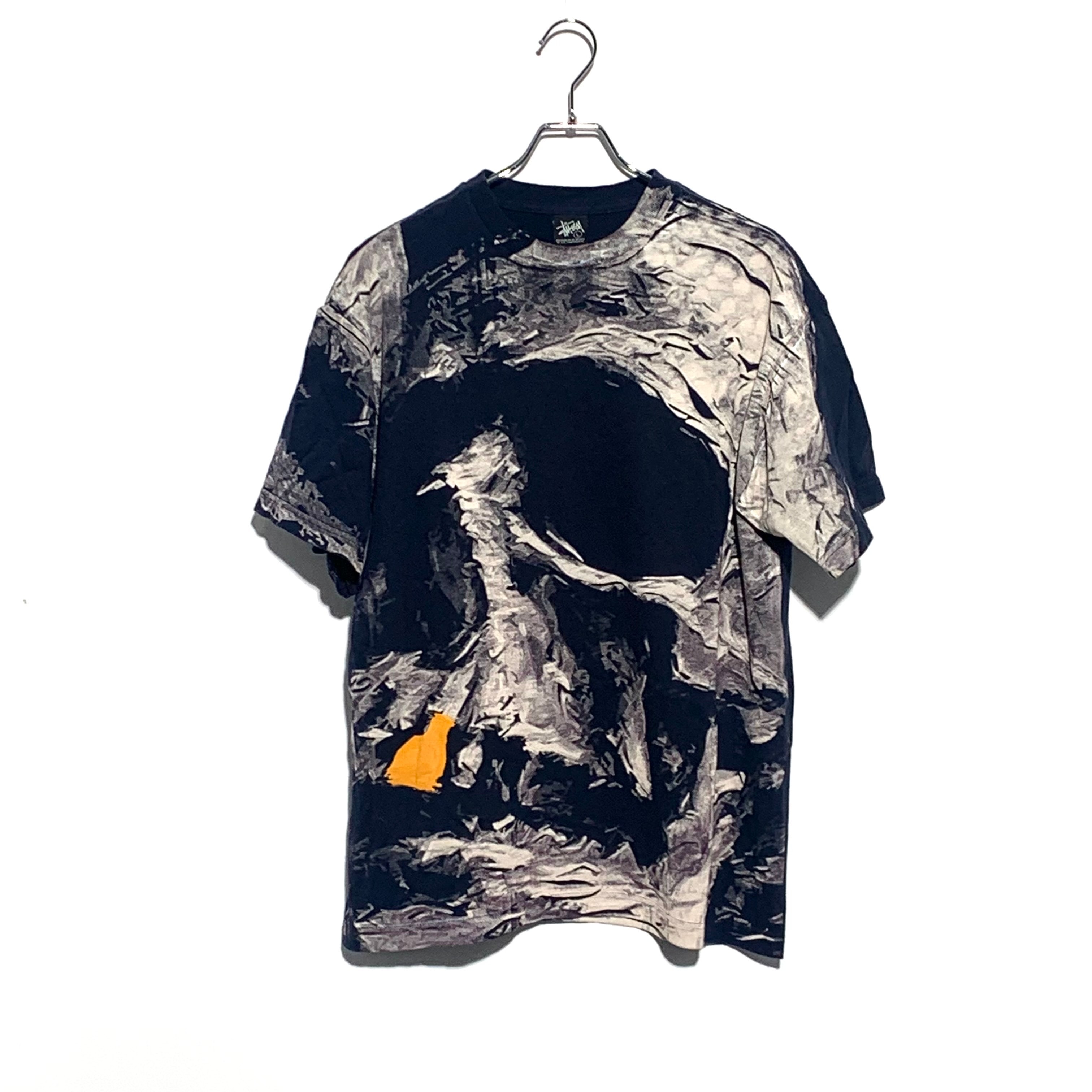 STUSSY all over print skull tee navy