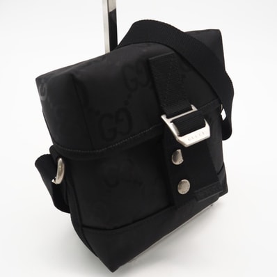 極美品 GUCCI グッチ GGナイロン オフザグリット 643858 ショルダーバッグ ブラック ナイロン レディース