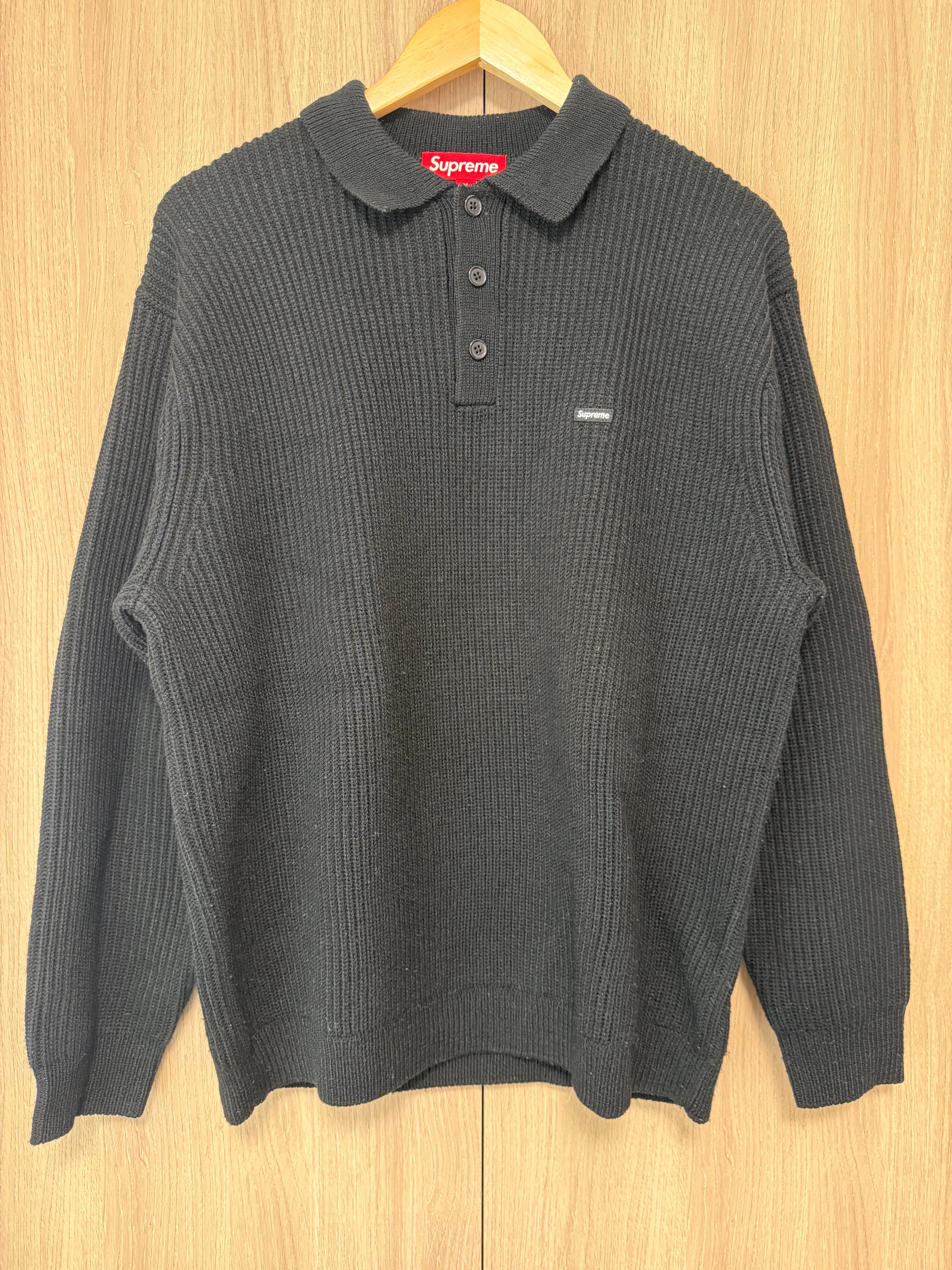Supreme Small Box Polo Sweater "Black"