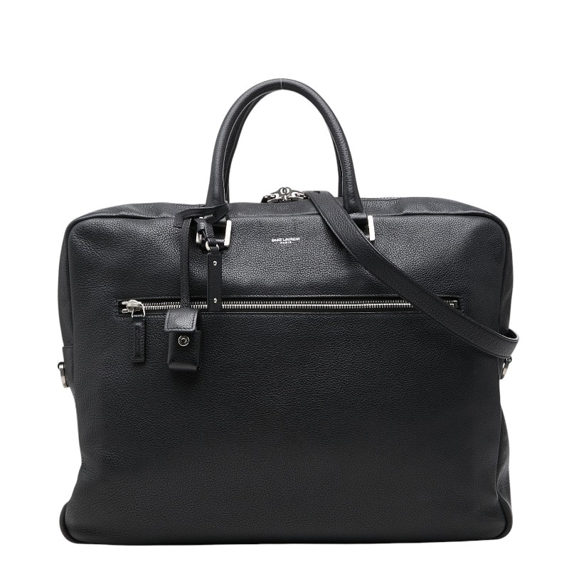 サンローラン サック ド ジュール ブリーフケース ビジネスバッグ 528744 ブラック レザー メンズ SAINT LAURENT 【中古】