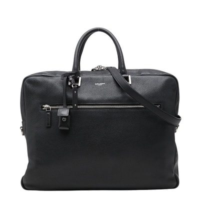 サンローラン サック ド ジュール ブリーフケース ビジネスバッグ 528744 ブラック レザー メンズ SAINT LAURENT 【中古】