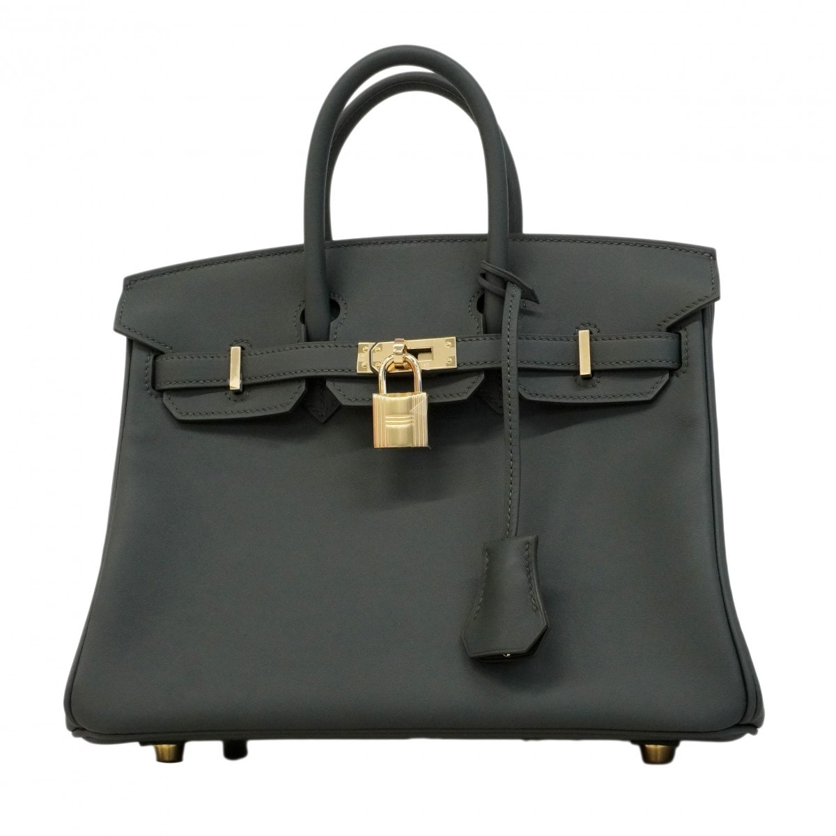 ★SALE【6cd5765-g】エルメス ハンドバッグ バーキン25 スイフト ヴェールマングローブ シャンパンゴールド金具 K刻印【中古】レディース