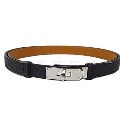 HERMES エルメス ベルト ケリーベルト 18 黒 (ブラック) エプソン シルバー金具 G刻印 新品
