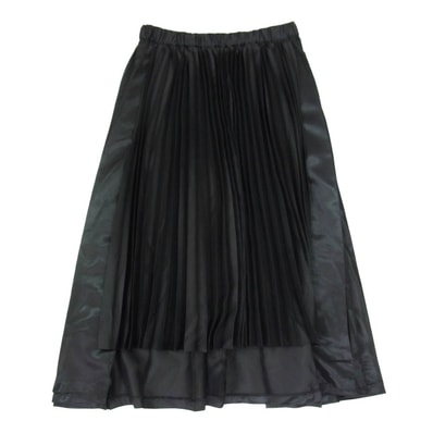 BLACK COMME des GARCONS ブラックコムデギャルソン 1G-S001 AD2022 エステル プリーツ イージー ロング スカート ブラック系 M【中古】