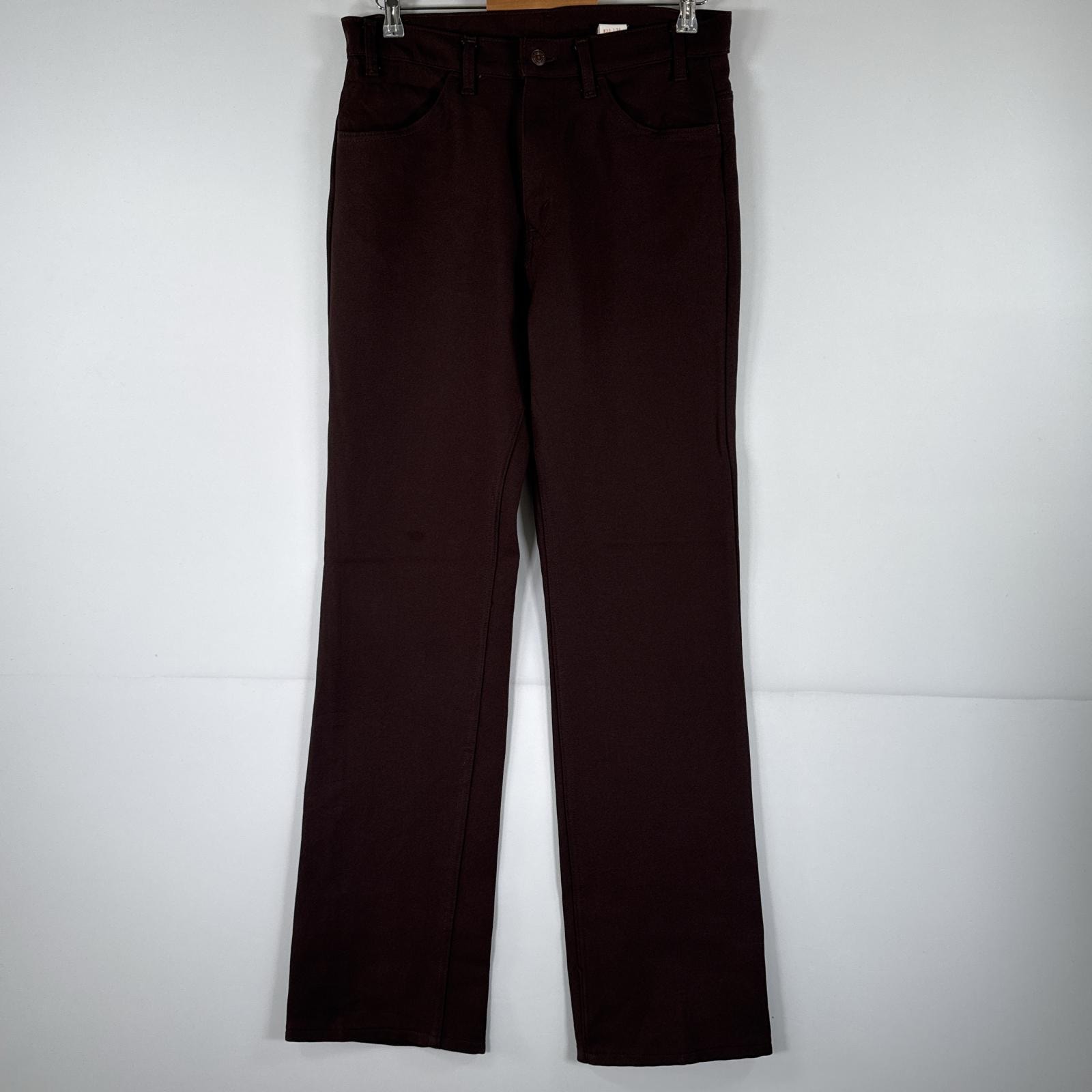 古着 90's/90年代 リーバイス Levi's USA製 スラックスパンツ ランチャーパンツ フレア ブーツカット ポリエステル w33 L34  ブラウン メンズ