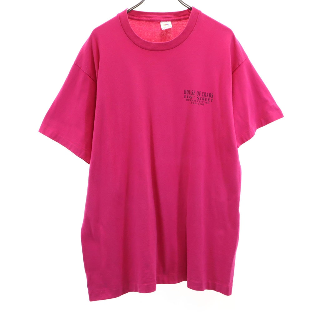 FRUIT OF THE LOOM フルーツオブザルーム 90s オールド バックプリント 半袖 Tシャツ XL ピンク