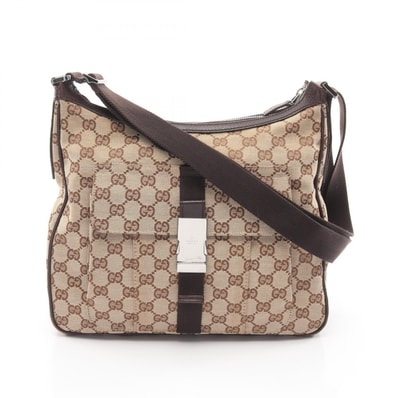 グッチ GUCCI GGキャンバス ショルダーバッグ バッグ キャンバス レザー レディース ベージュ系 / ブラウン系 131211 【中古】