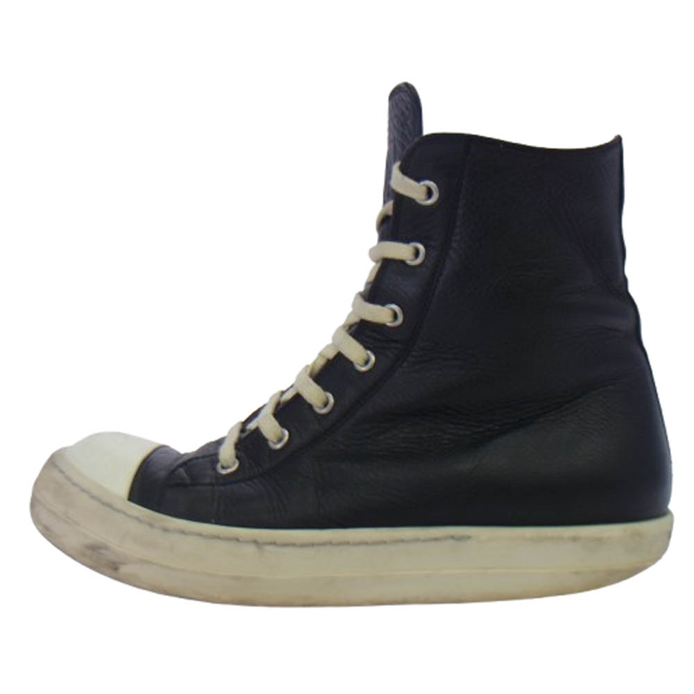 Rick Owens リックオウエンス スニーカー RAMONES ラモーンズ レザー ハイカット スニーカー ブラック系 40【中古】
