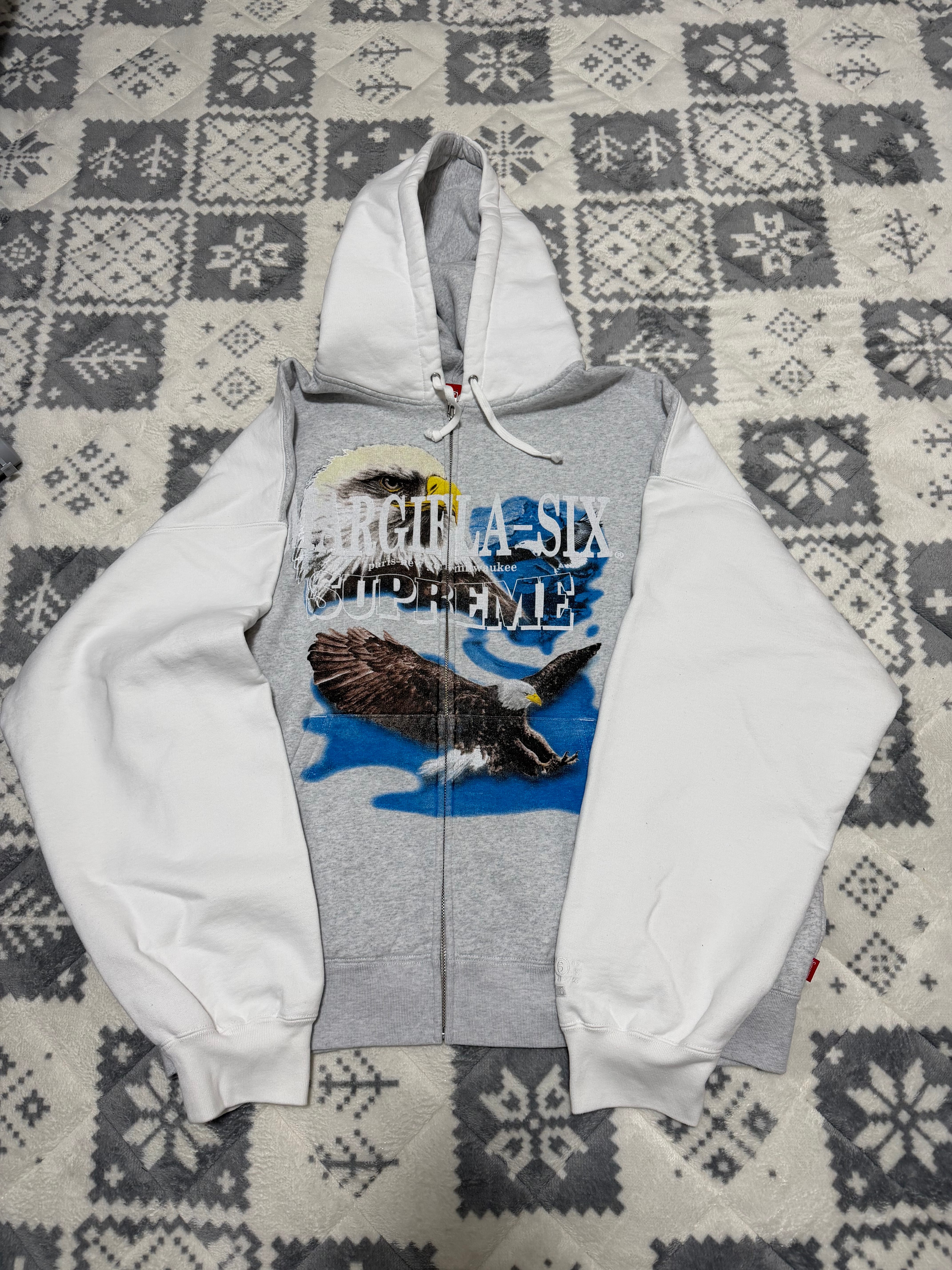 Supreme x MM6 Maison Margiela Eagle Zip Up Hooded Sweatshirt