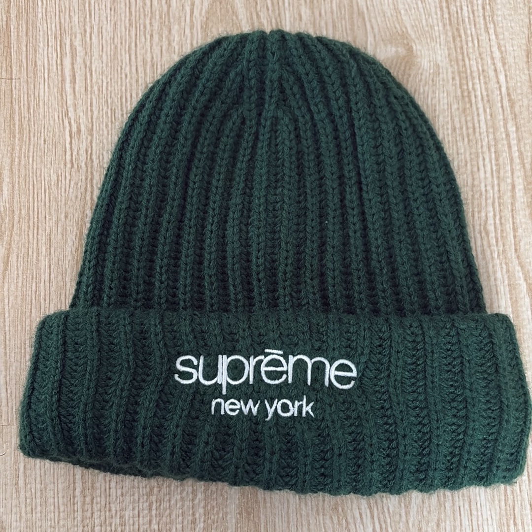Supreme Classic Logo Chunky Ribbed Beanie "Green" (24FW)