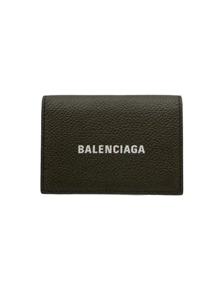 BALENCIAGA Cash Mini Wallet Grained Calfskin "Black/White"