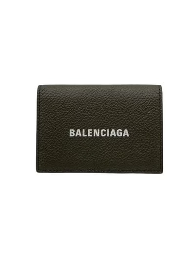 BALENCIAGA Cash Mini Wallet Grained Calfskin "Black/White"