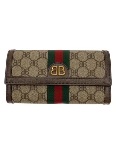 GUCCI x BALENCIAGA The Hacker Continental Wallet Coating Canvas "Beige"