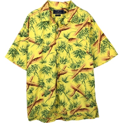 古着 90年代 ラルフローレン Ralph Lauren POLO SPORT ポロスポーツ 総柄 オープンカラー ハワイアンアロハシャツ ボックスシャツ メンズL相当 ヴィンテージ/evb035846