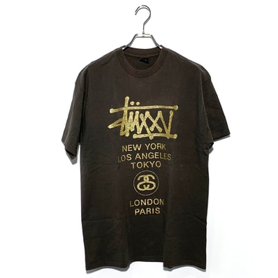 STUSSY 25TH ANNIVERSARY WORLD TOUR TEE Charcoal