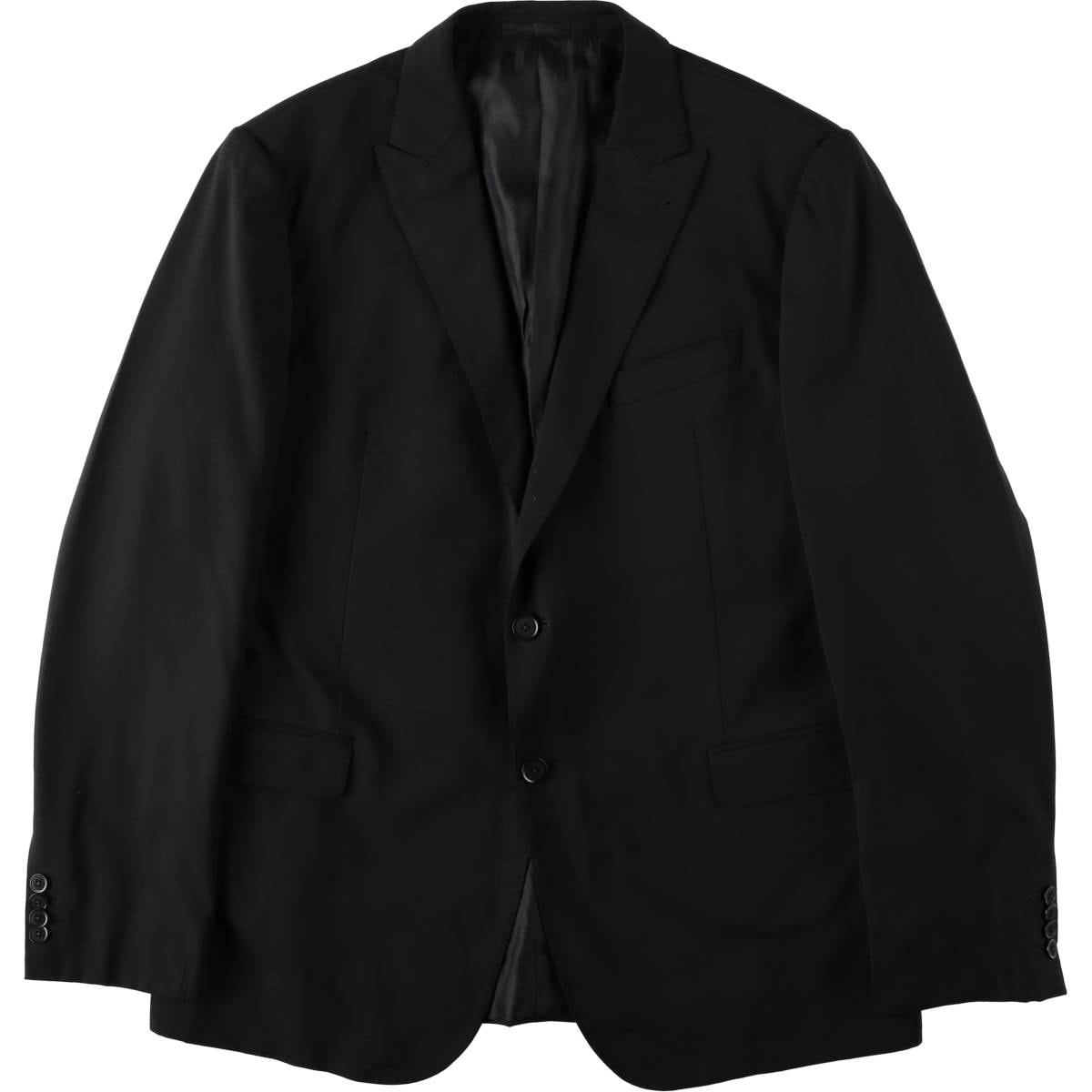 古着 アルマーニ ARMANI COLLEZIONI M LINE チェック柄 ピークドラペル ウールテーラードジャケット メンズM相当/evb034279