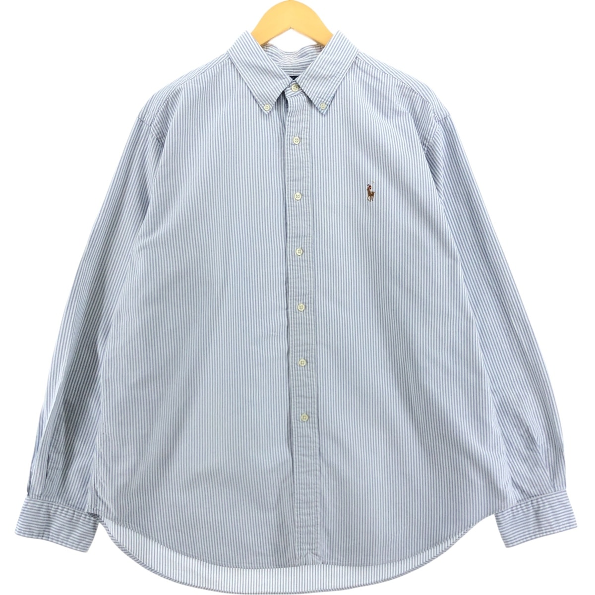 古着 ラルフローレン Ralph Lauren CLASSIC FIT 長袖 ボタンダウンストライプシャツ メンズXL相当/eaa521557