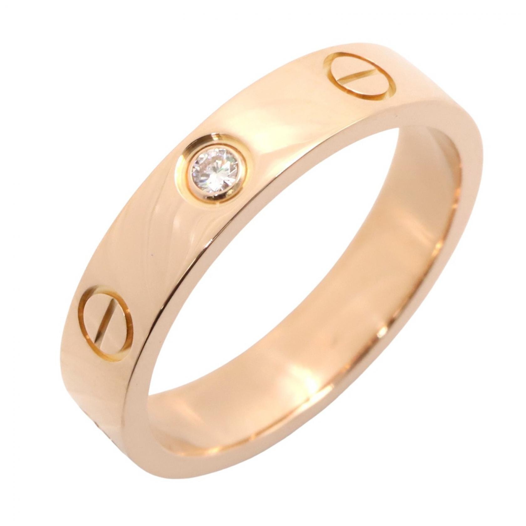 カルティエ CARTIER ミニラブリング 1PD リング・指輪 ジュエリー K18PG(ピンクゴールド) ダイヤモンド レディース ゴールド系 / クリア系 B4050700 【中古】