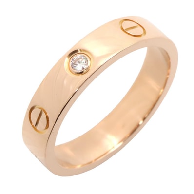カルティエ CARTIER ミニラブリング 1PD リング・指輪 ジュエリー K18PG(ピンクゴールド) ダイヤモンド レディース ゴールド系 / クリア系 B4050700 【中古】