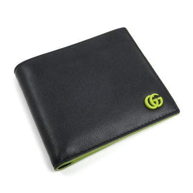 GUCCI グッチ ダブルG プチマーモント 二つ折り財布 ブラック 835048 AAE1V 1060 メンズ【中古】