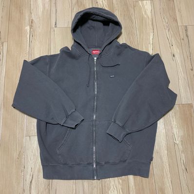 Supreme Overdyed Small Box Zip Up Hooded Sweatshirt "Black"