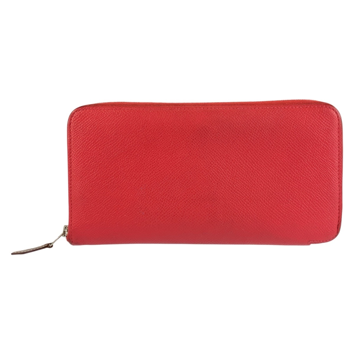 HERMES エルメス アザップロング シルクイン レッド シルバー金具 ヴォーエプソン シルク/ 長財布 ロングウォレット X刻印 601795 【中古】