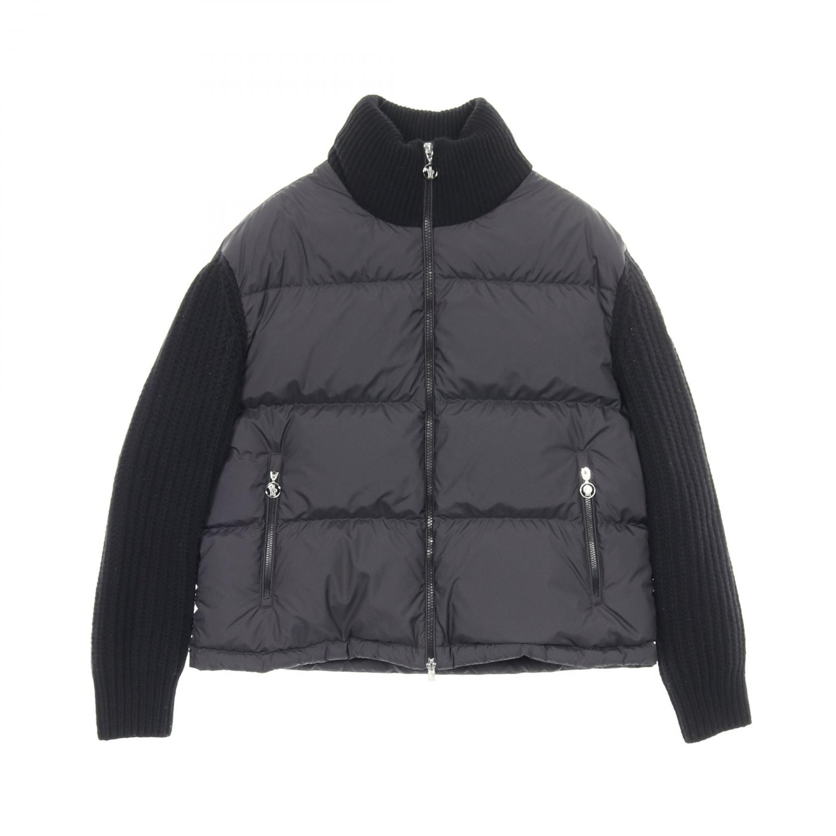 モンクレール MONCLER カーディガン ダウンジャケット 衣料品 アウター ポリエステル レディース ブラック系 【中古】