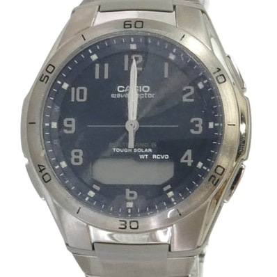 CASIO カシオ WVA-M640TD-2AJF WAVECEPTOR ウェーブセプター マルチバンド6 ソーラー 電波 腕時計 シルバー系【美品】【中古】
