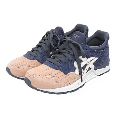 アシックス 新品同様 10TH Gel-Lyte 5 Salmon Toe ローカットスニーカー シューズ メンズ ネイビー×ピンク 26cm 1201A52 8(US)