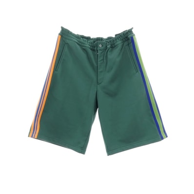 【中古】コムデギャルソン オムドゥ COMME des GARCONS HOMME DEUX 2025年春夏 ポリエステルコットン ジャージ ショートパンツ グリーン【サイズL】【メンズ】