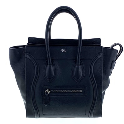 CELINE セリーヌ ラゲージ マイクロショッパー トートバッグ 167793 レザー ブラック レディース【中古】