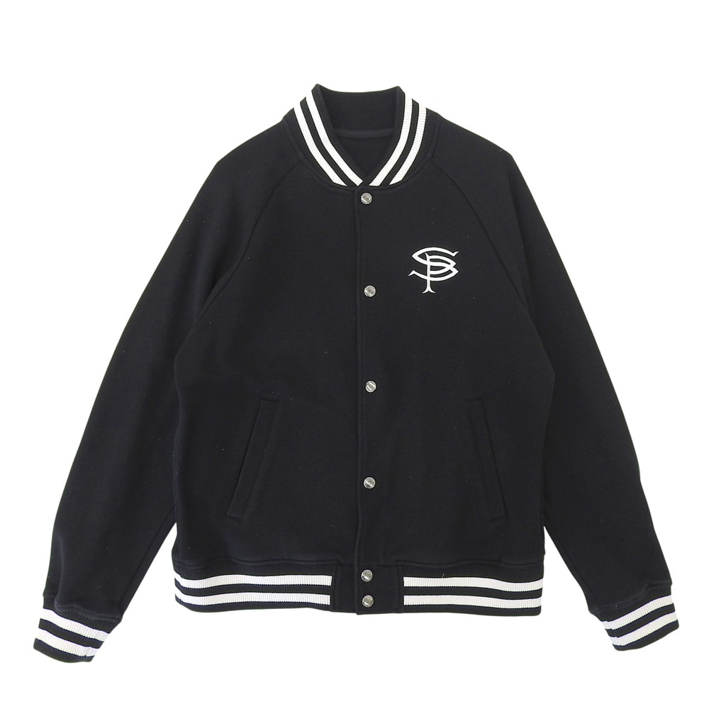ソフネット COMPACT DOUBLE KNIT SP LOGO VARSITY JACKET ジャケット メンズ 黒 ブラック M SOPH-242049 M