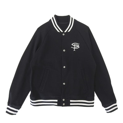 ソフネット COMPACT DOUBLE KNIT SP LOGO VARSITY JACKET ジャケット メンズ 黒 ブラック M SOPH-242049 M