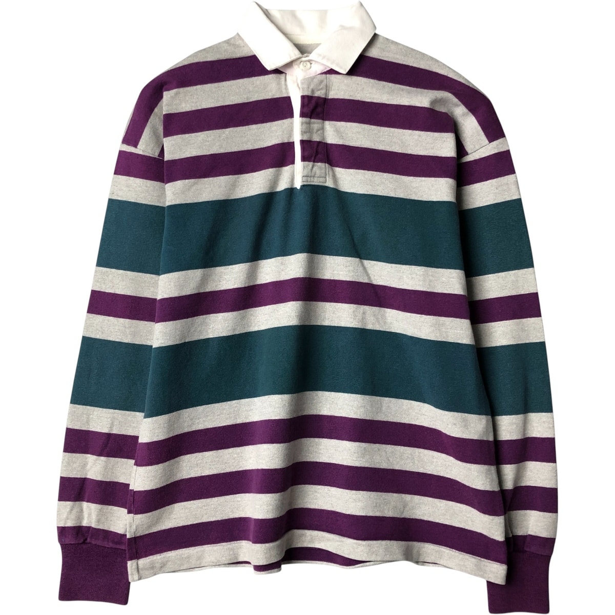 古着 80~90年代 エルエルビーン L.L.Bean ボーダー柄 長袖 ラガーシャツ USA製 メンズXL相当 ヴィンテージ/eaa589562