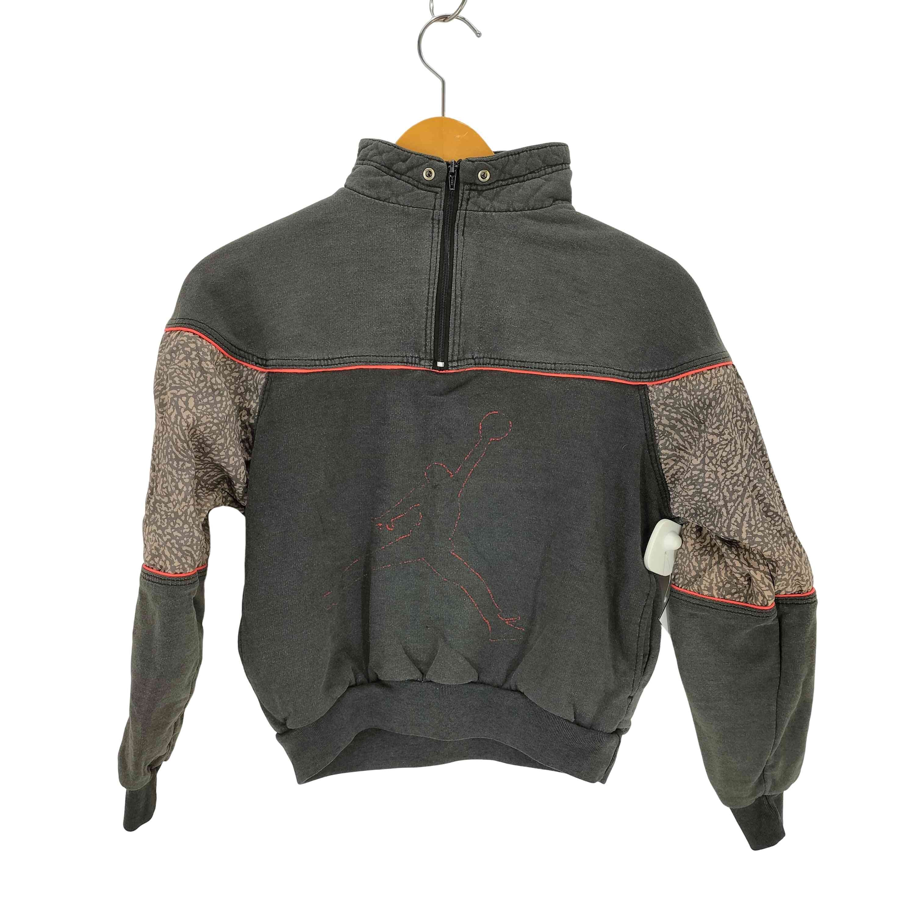 90s 銀タグ ジャンプマン プリントハーフジッププルオーバー【1139924614013】