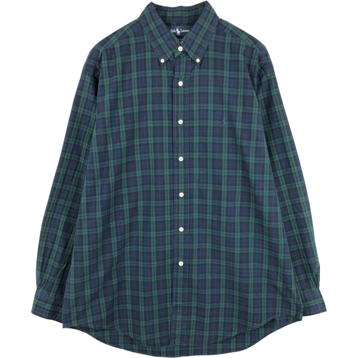 古着 ラルフローレン Ralph Lauren YARMOUTH ブラックウォッチチェック 長袖 ボタンダウンチェックシャツ メンズL相当/eaa676740