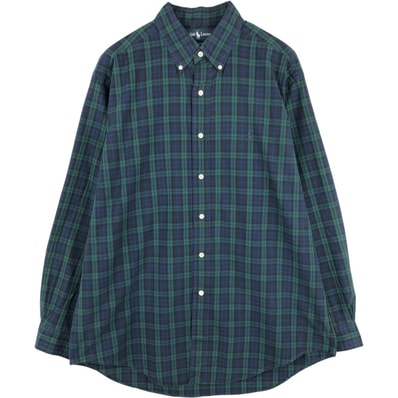 古着 ラルフローレン Ralph Lauren YARMOUTH ブラックウォッチチェック 長袖 ボタンダウンチェックシャツ メンズL相当/eaa676740