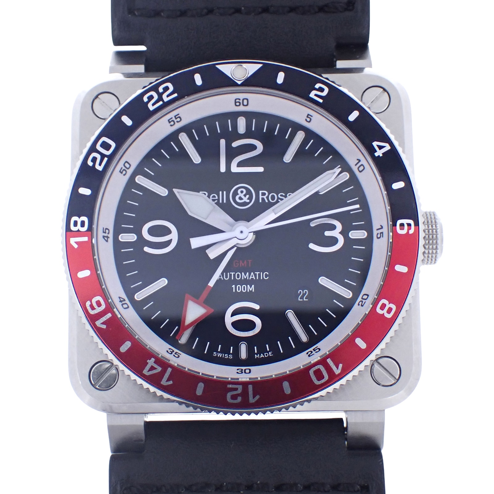 Bell&Ross ベル&ロス  BR03 GMT ブラック  BR0393-BL-ST/SCA  メンズ 腕時計