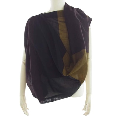ISSEY MIYAKE イッセイミヤケ ワンピース IM43-FJ057 ENCLOTHE PLAID デザイン 半袖 ワンピース ブラウン系 グリーン系 2【美品】【中古】