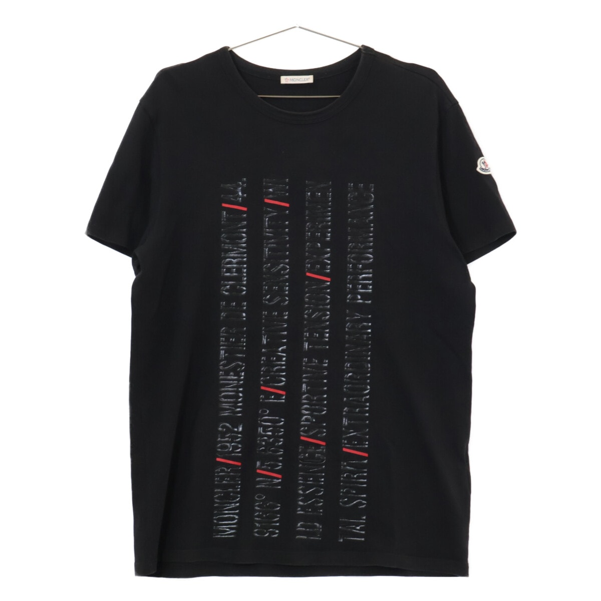 モンクレール F10918C73710 MAGLIA T-SHIRT Screen Print Lettering プリント 半袖Tシャツ L