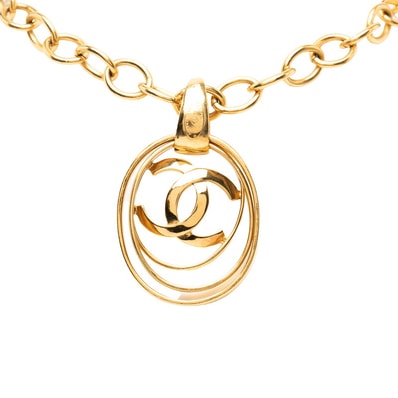 シャネル ココマーク ヴィンテージ チェーン ペンダント ネックレス 95P刻印 ゴールド メッキ レディース CHANEL 【中古】
