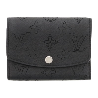 LOUIS VUITTON ルイ・ヴィトン ポルトフォイユ イリス コンパクト 三つ折り財布 M62540 モノグラムマヒナ ブラック レディース【中古】