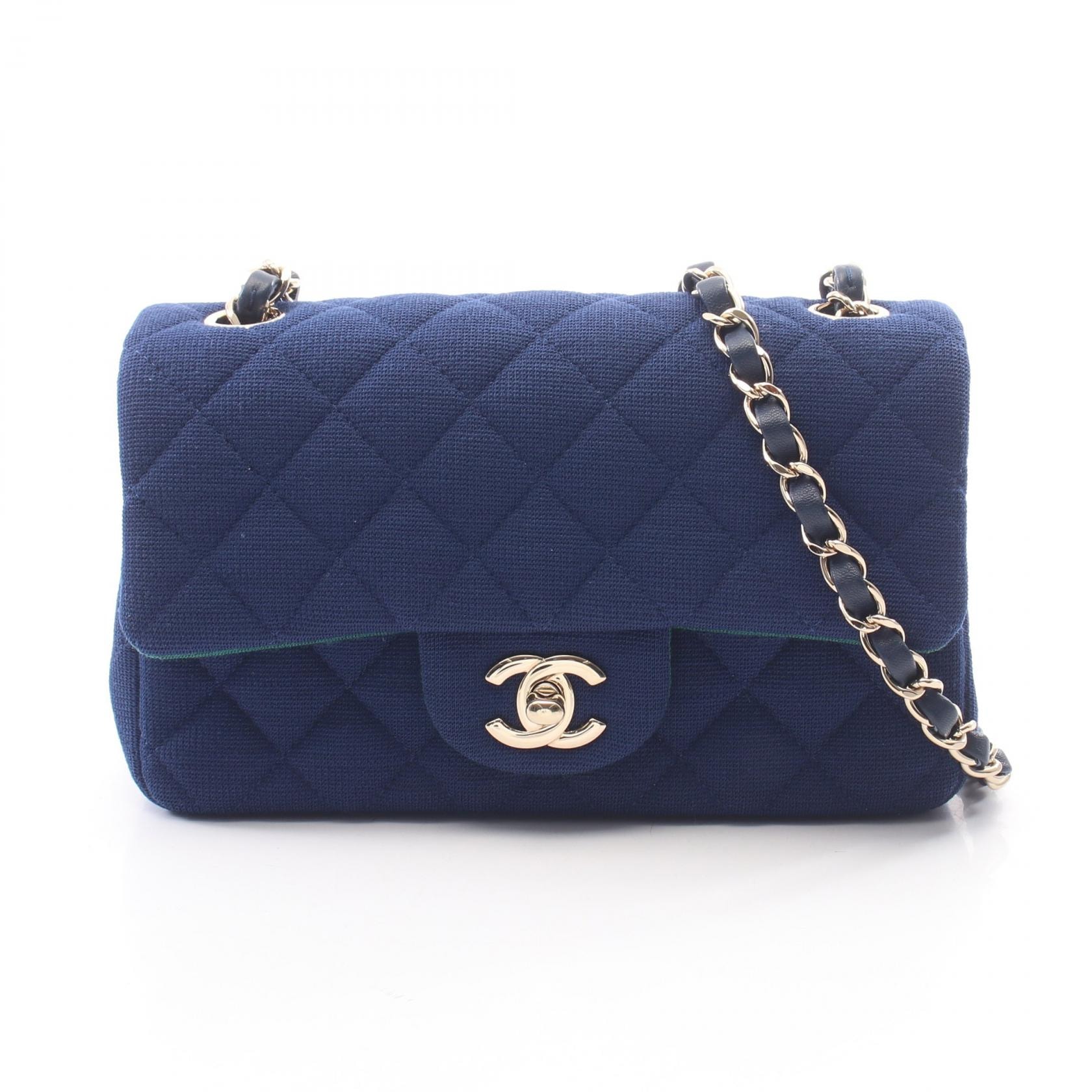 シャネル CHANEL ミニマトラッセ20 ショルダーバッグ バッグ コットン レディース ブルー系 A69900 【中古】