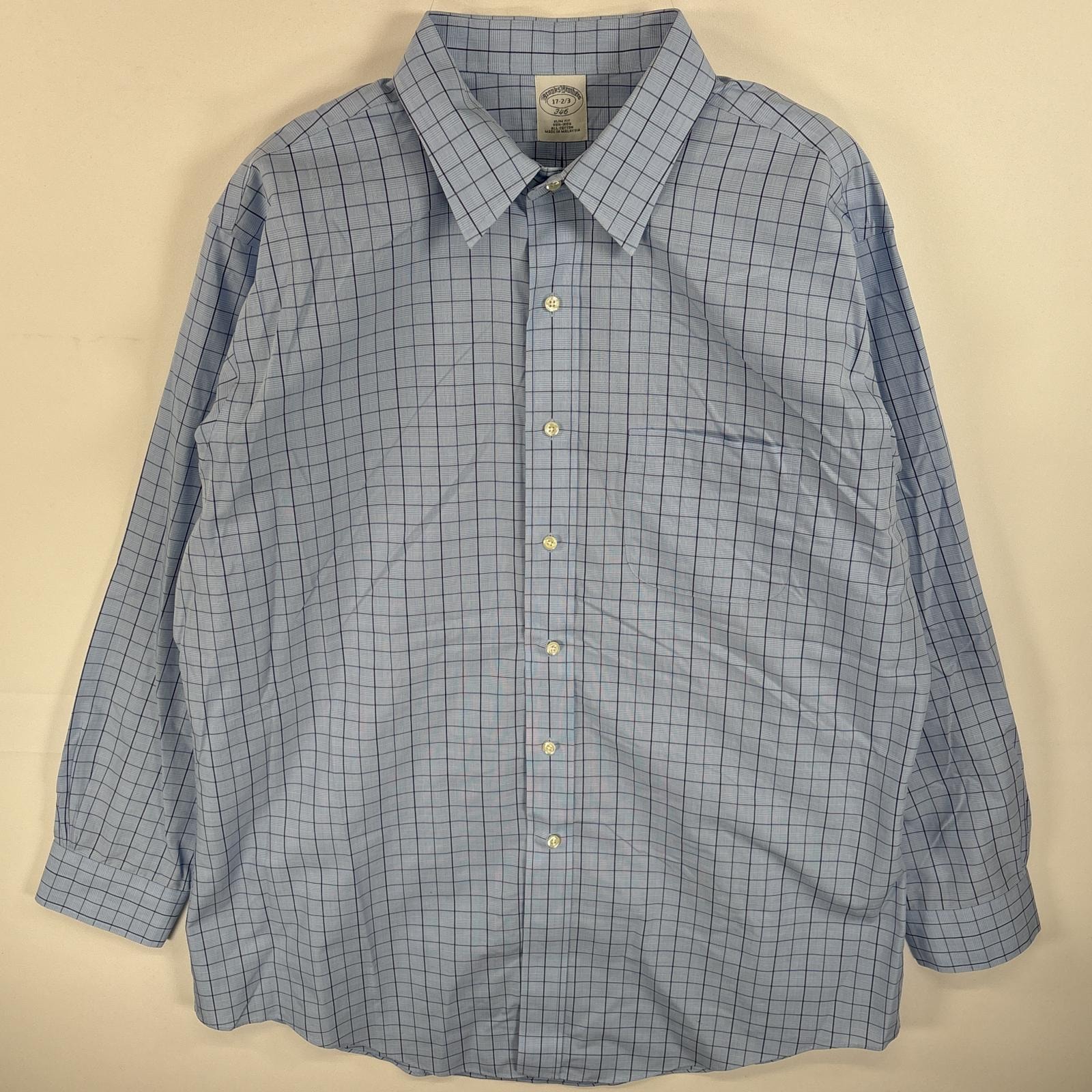 古着 ブルックスブラザーズ Brooks Brothers 長袖シャツ 胸ポケ 346 SLIM FIT XL  水色系 チェック メンズ