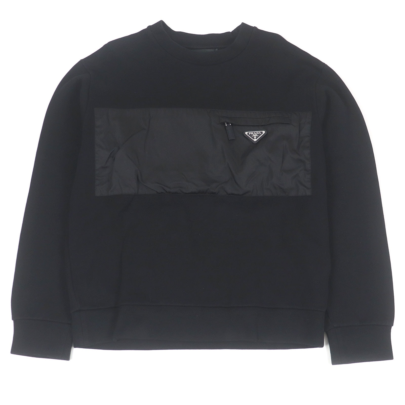 PRADA Felpa Double Triangle Logo Sweatshirt "Black"