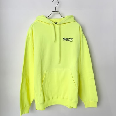 BALENCIAGA Political Campaign Medium Fit Hoodie "Fluo Yellow"