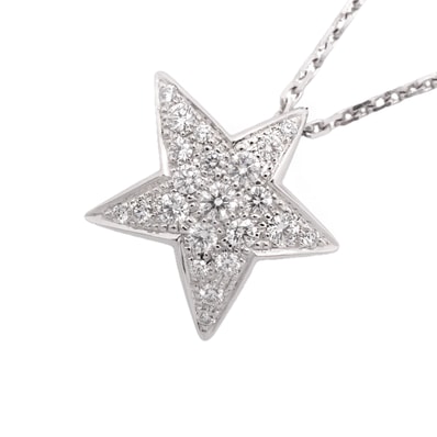 【6jhb0542】シャネル ネックレス コメット 星形 スター ラージ K18WG ホワイトゴールド ダイヤモンド【中古】レディース
