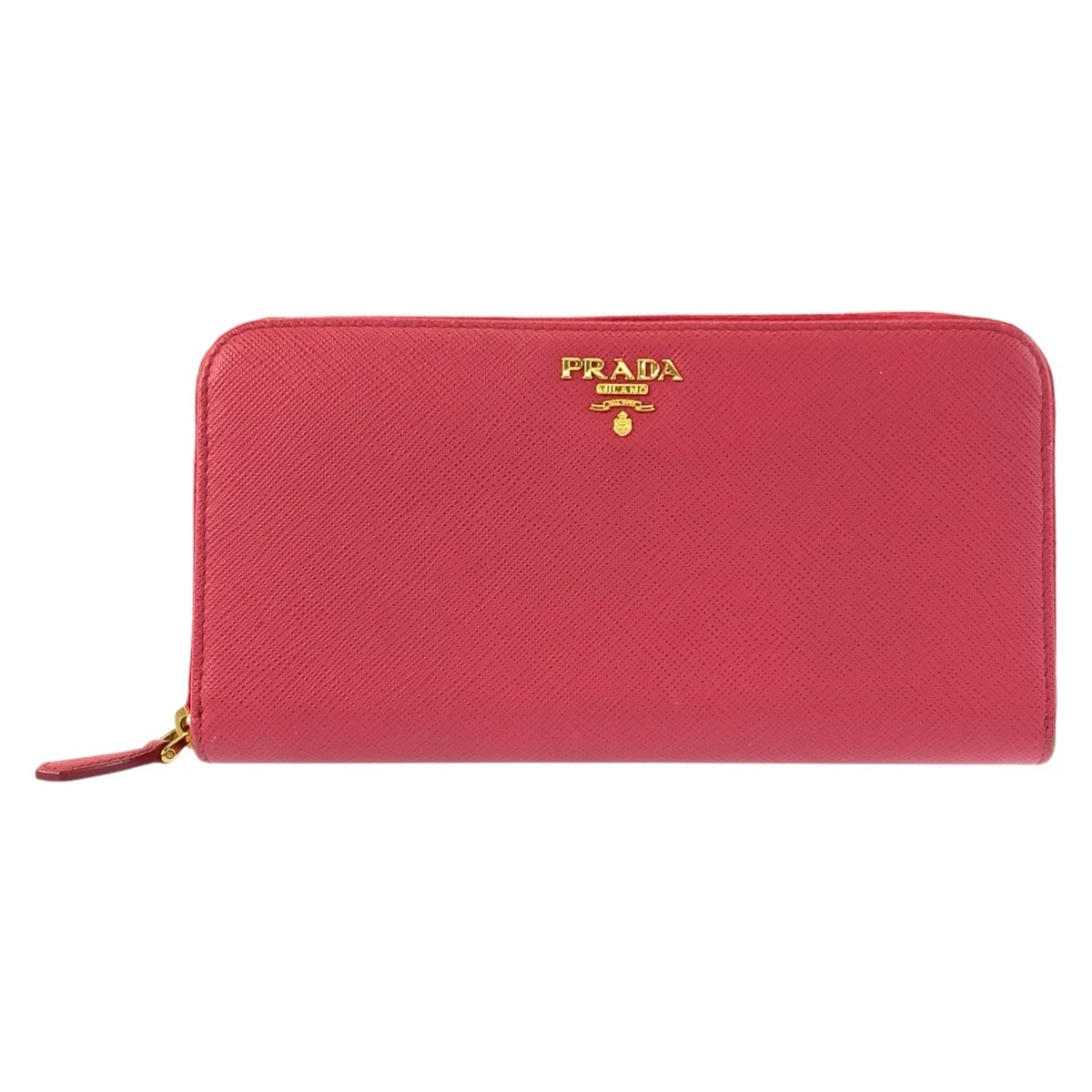 美品 PRADA プラダ サフィアーノ ピンク ゴールド金具 レザー 長財布 ロングウォレット 602954 【中古】